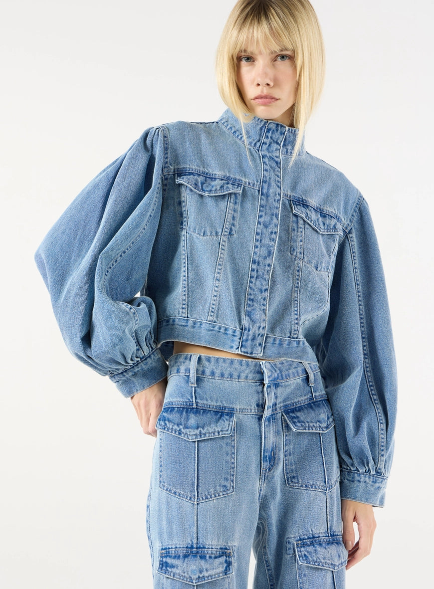 JAQUETA JEANS MANGA BUFANTE SKAZI