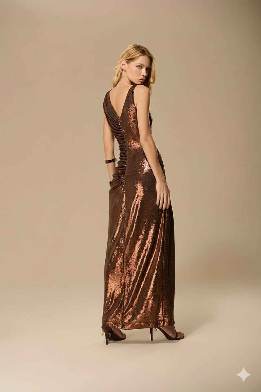 VESTIDO LONGO METALLIC CAOS