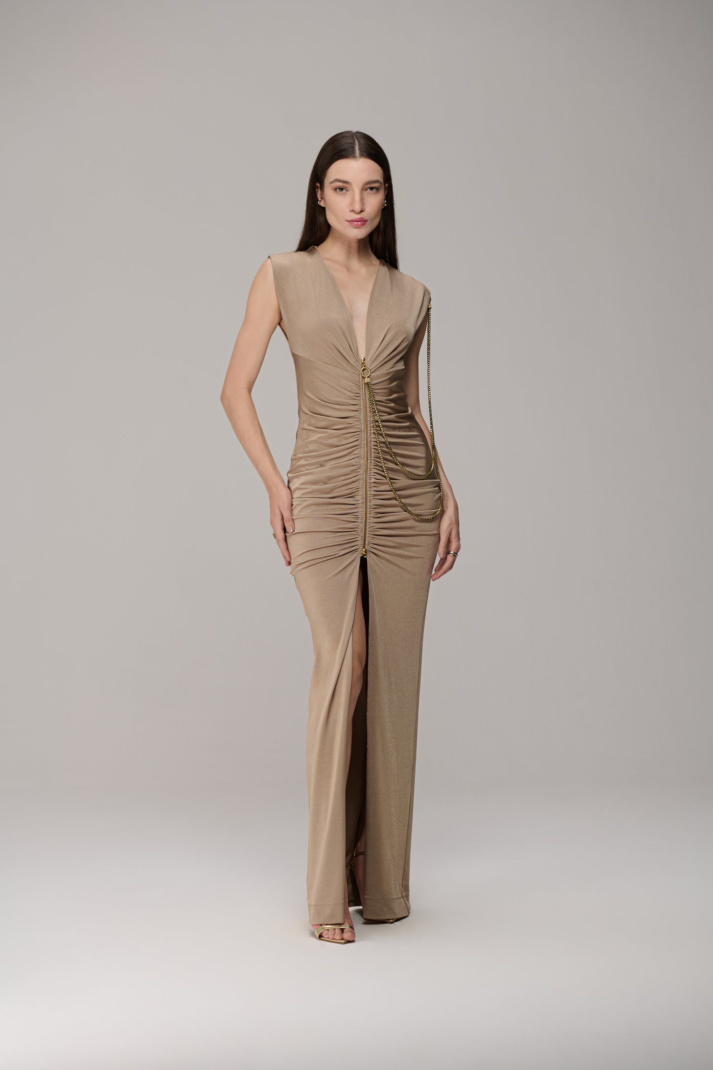 VESTIDO MEIO FRANZIDO CORRENTE CAOS