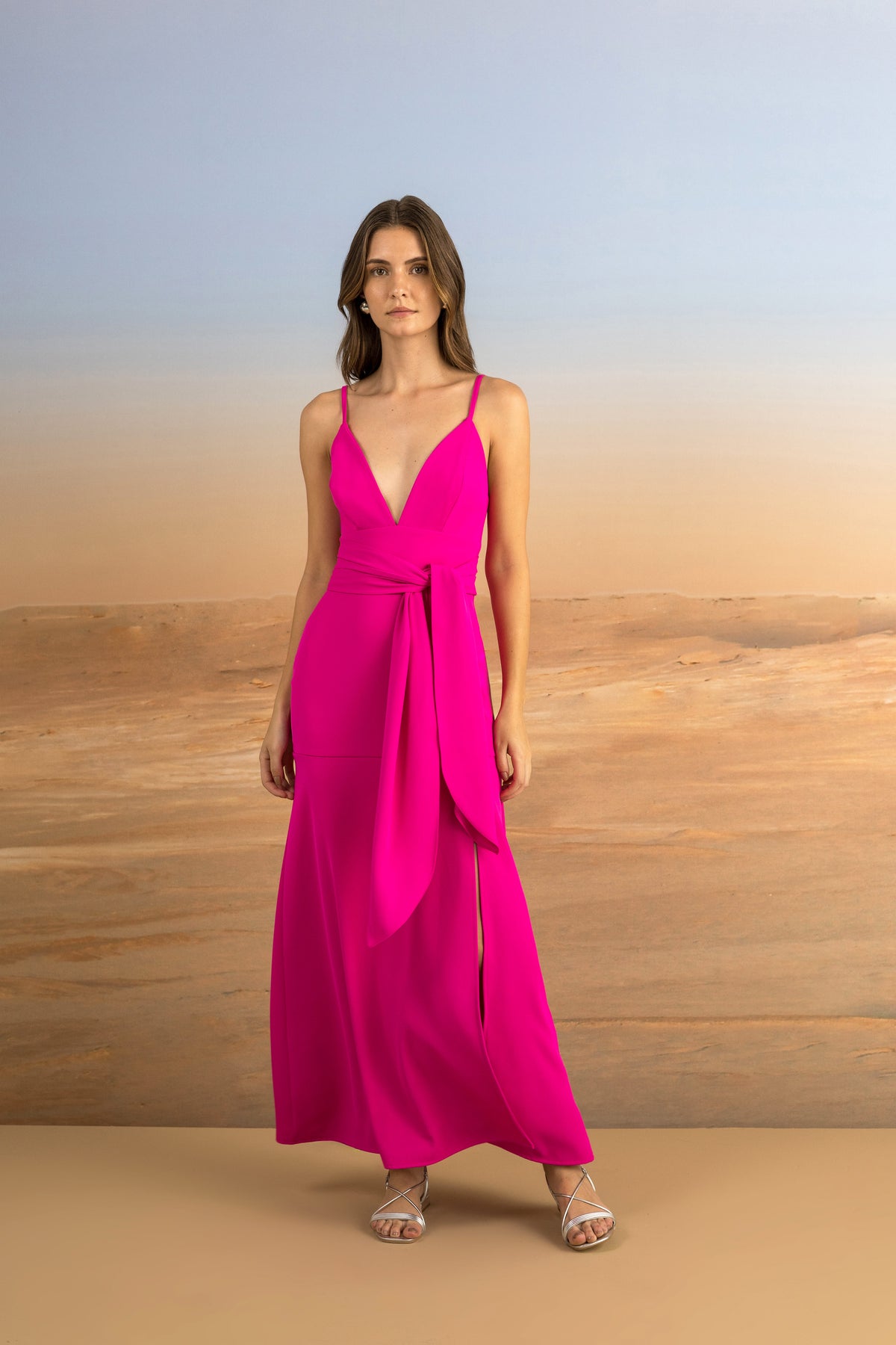 VESTIDO MAXI MIDI LAÇO SKAZI