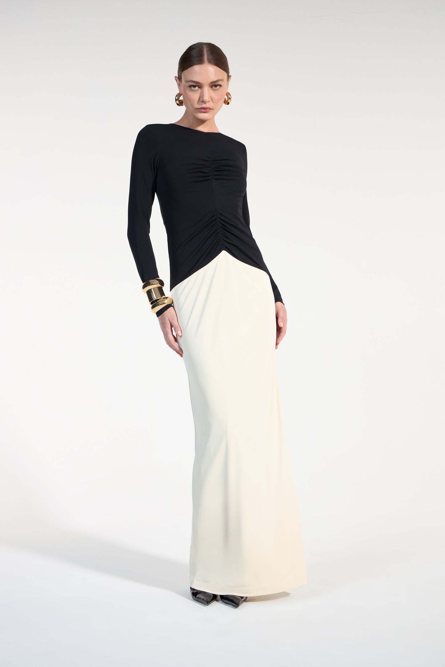 VESTIDO BICOLOR LONGO SKAZI