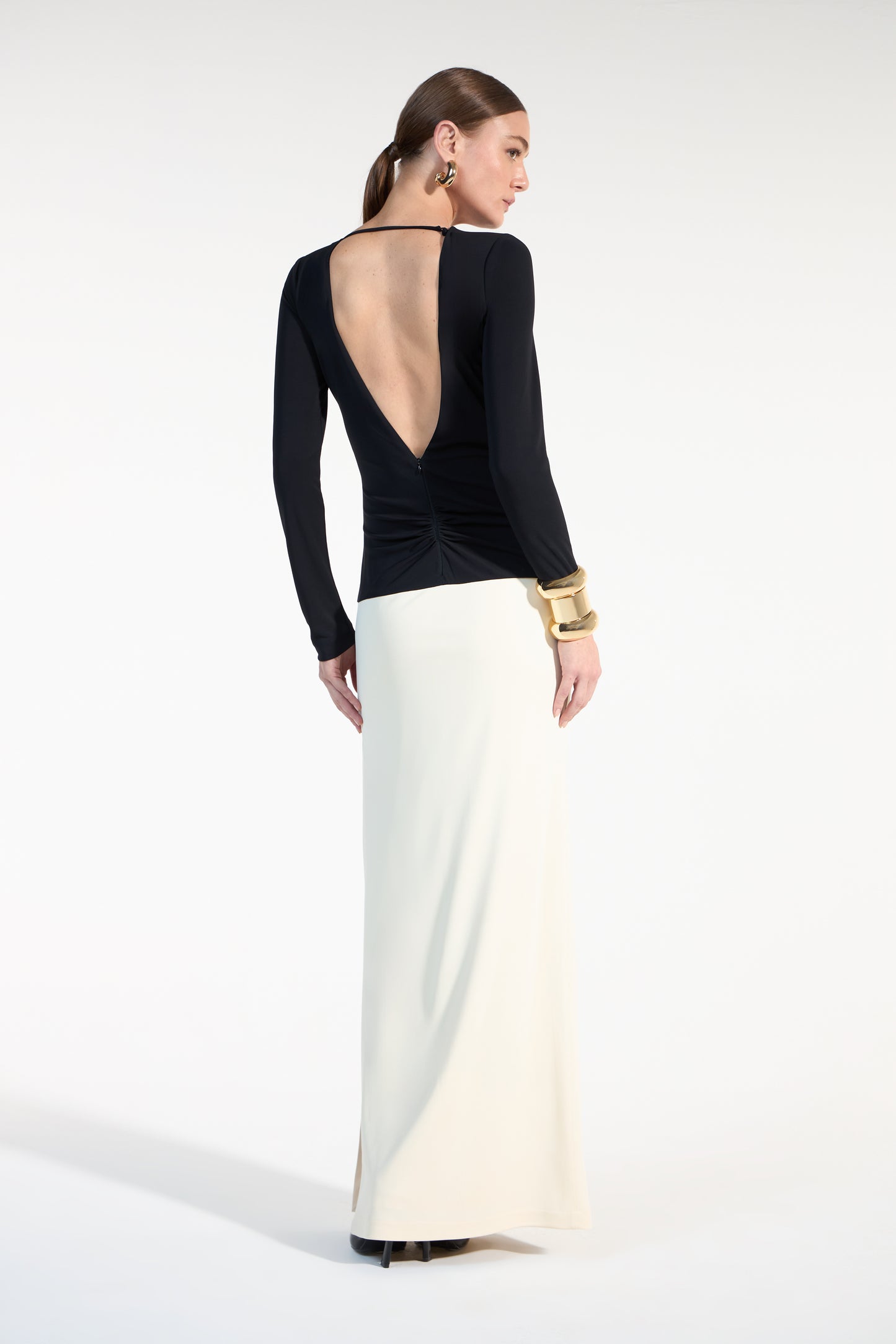 VESTIDO BICOLOR LONGO SKAZI