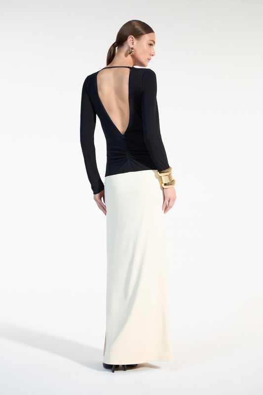 VESTIDO BICOLOR LONGO SKAZI
