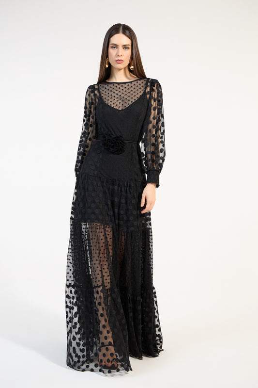 VESTIDO LONGO TULE POAS SKAZI