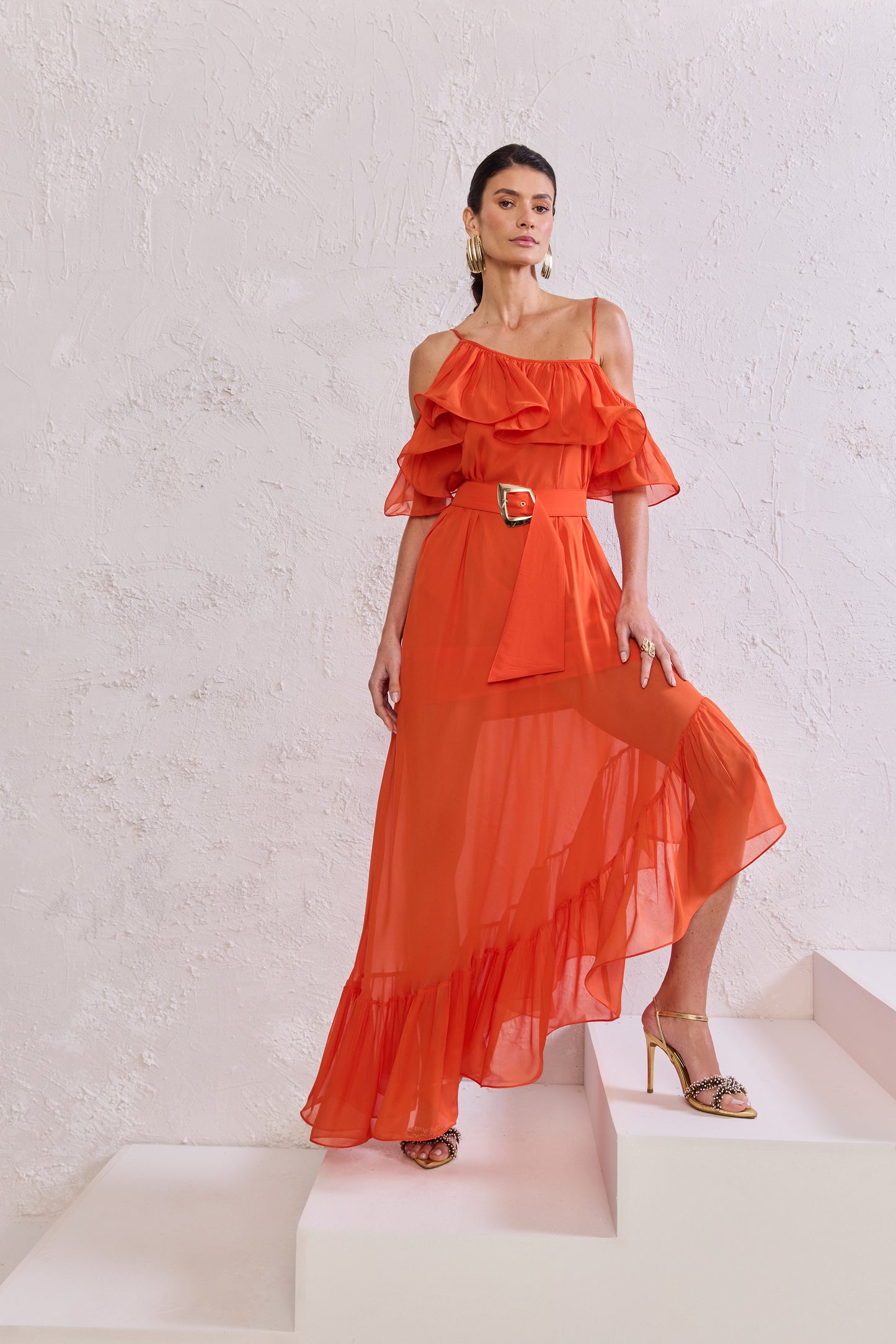 VESTIDO ASSIMETRICO BABADOS TUFI DUEK