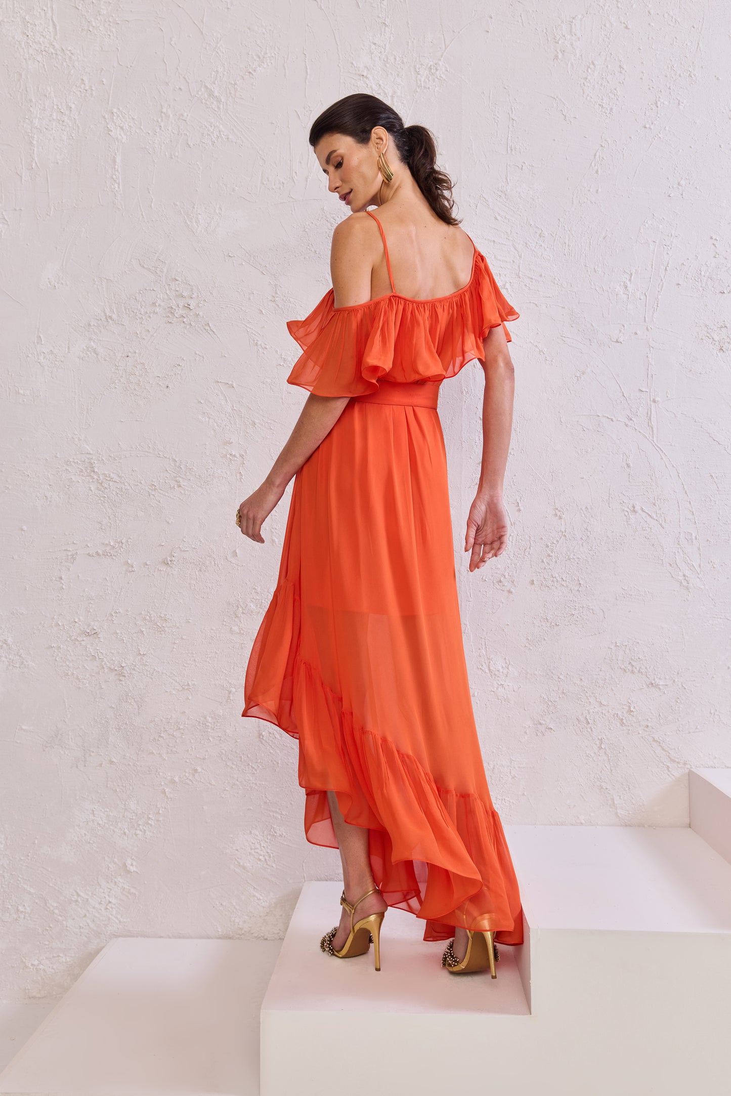 VESTIDO ASSIMETRICO BABADOS TUFI DUEK
