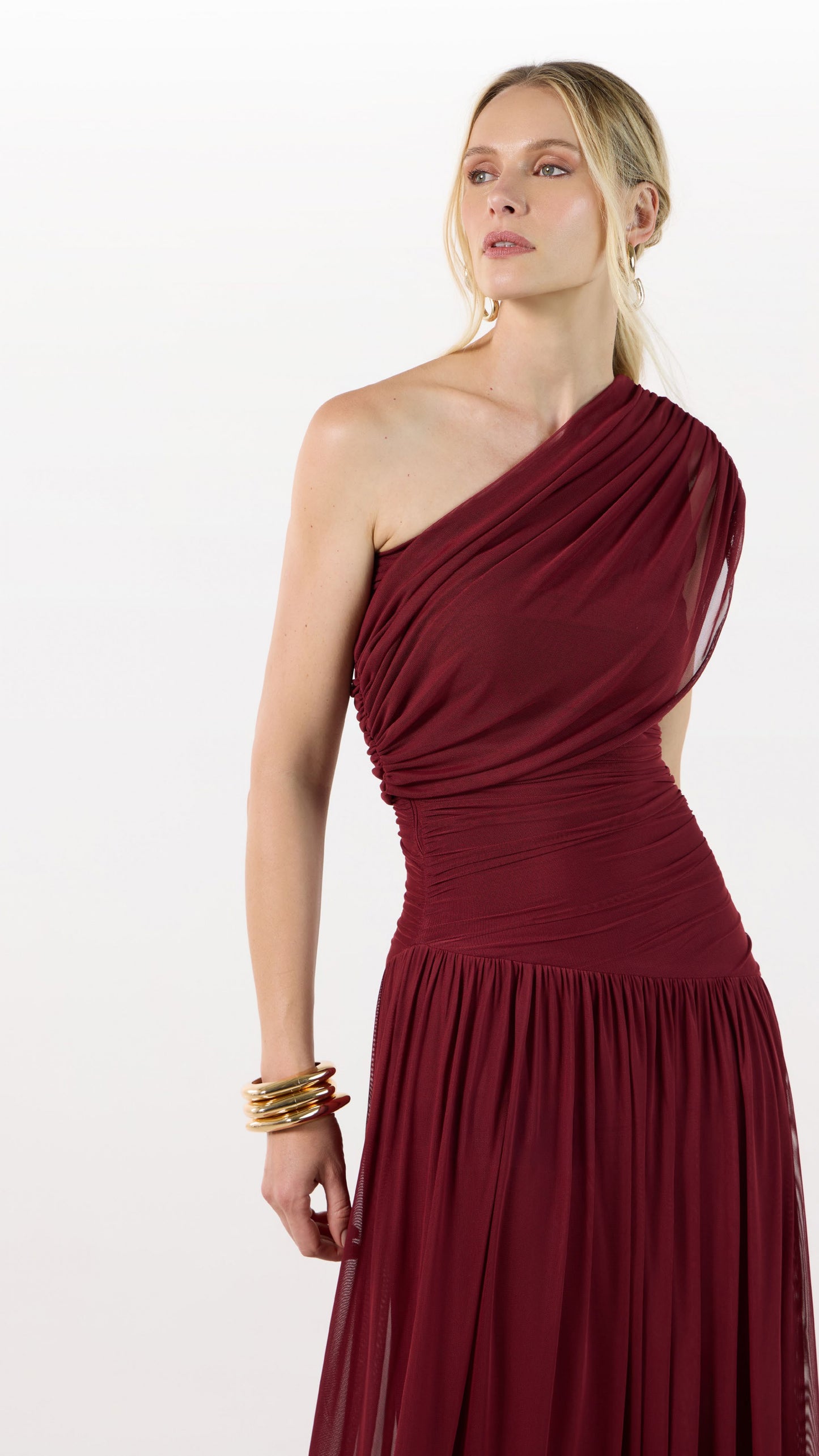 VESTIDO LONGO UM OMBRO SÓ TUFI DUEK
