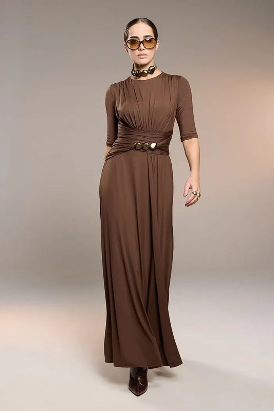 VESTIDO FLUITY DETALHE PEDRAS THAMARA CAPELÃO
