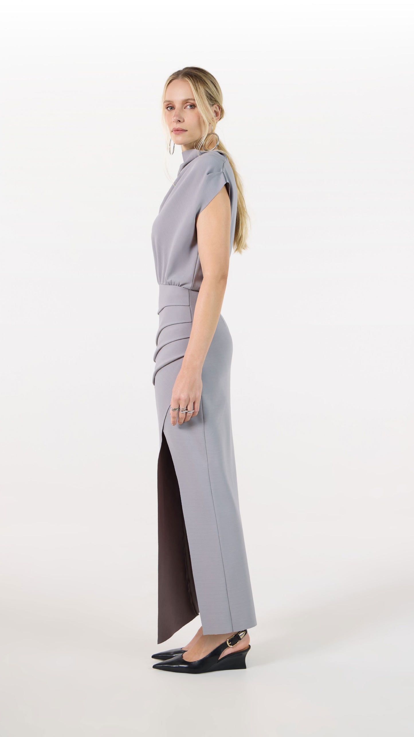 VESTIDO MIDI RETO POLIAMIDA TUFI DUEK