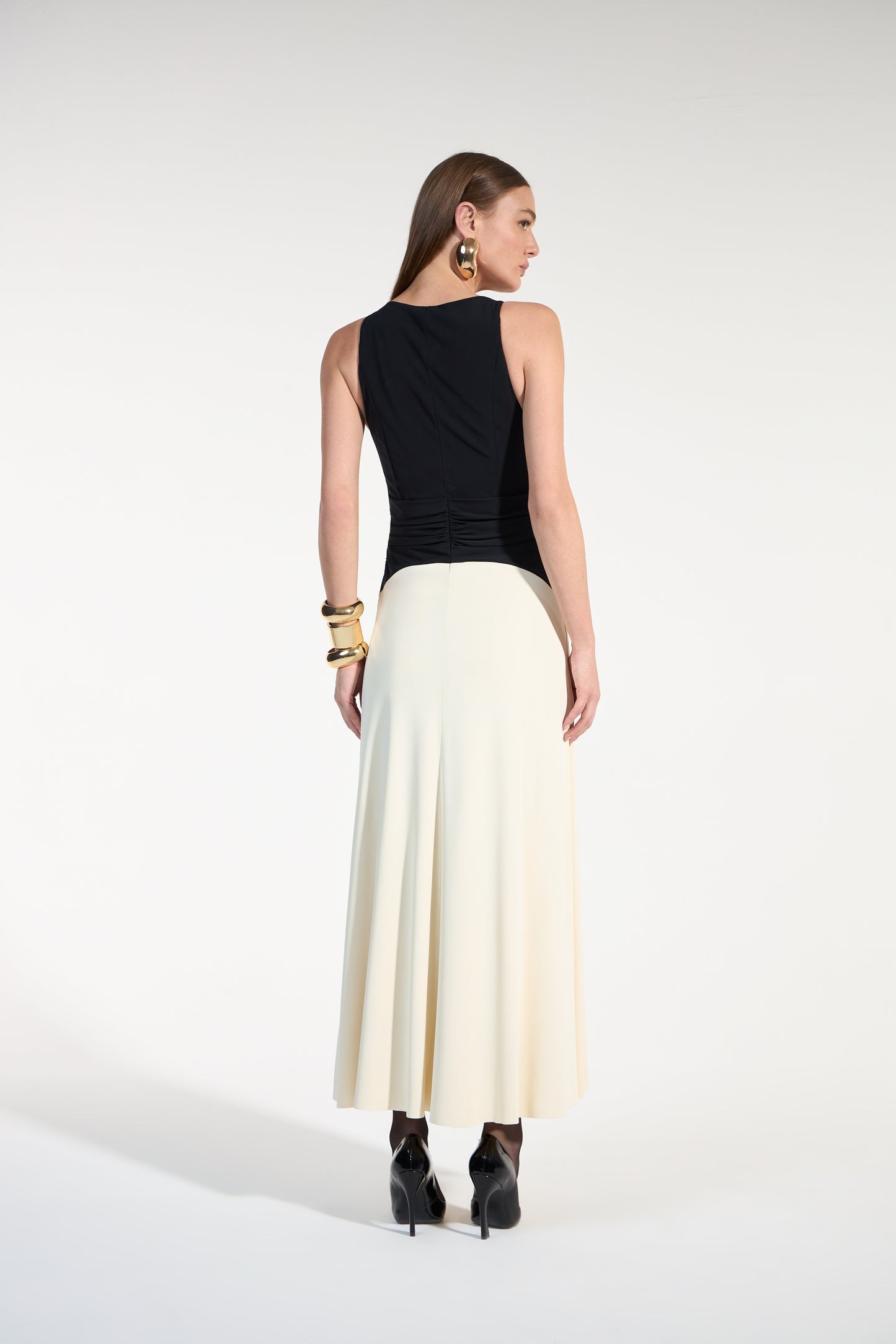 VESTIDO MIDI BICOLOR SKAZI
