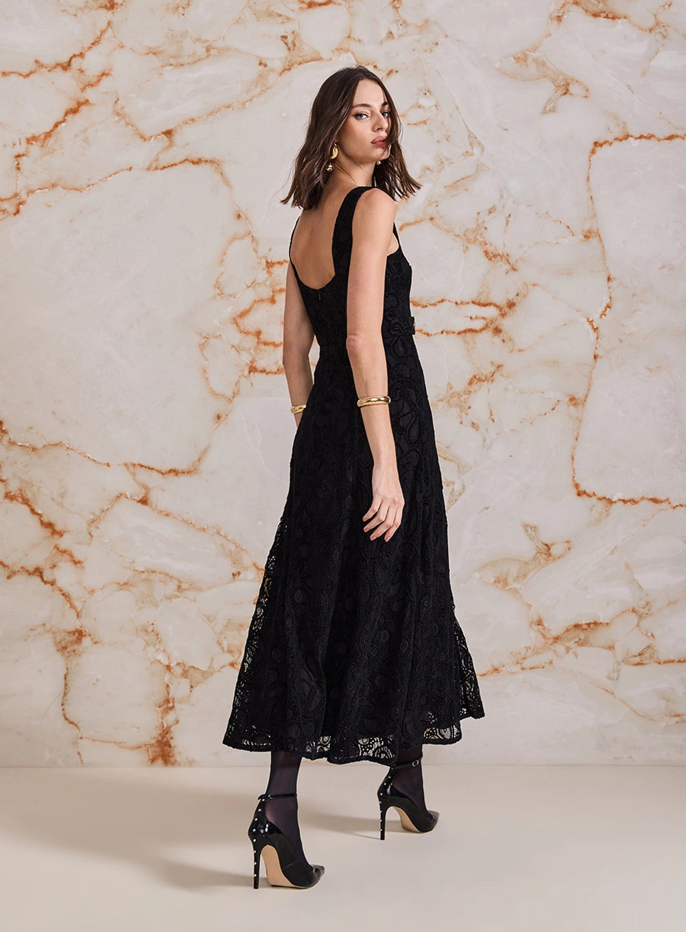 VESTIDO MIDI RENDA SKAZI