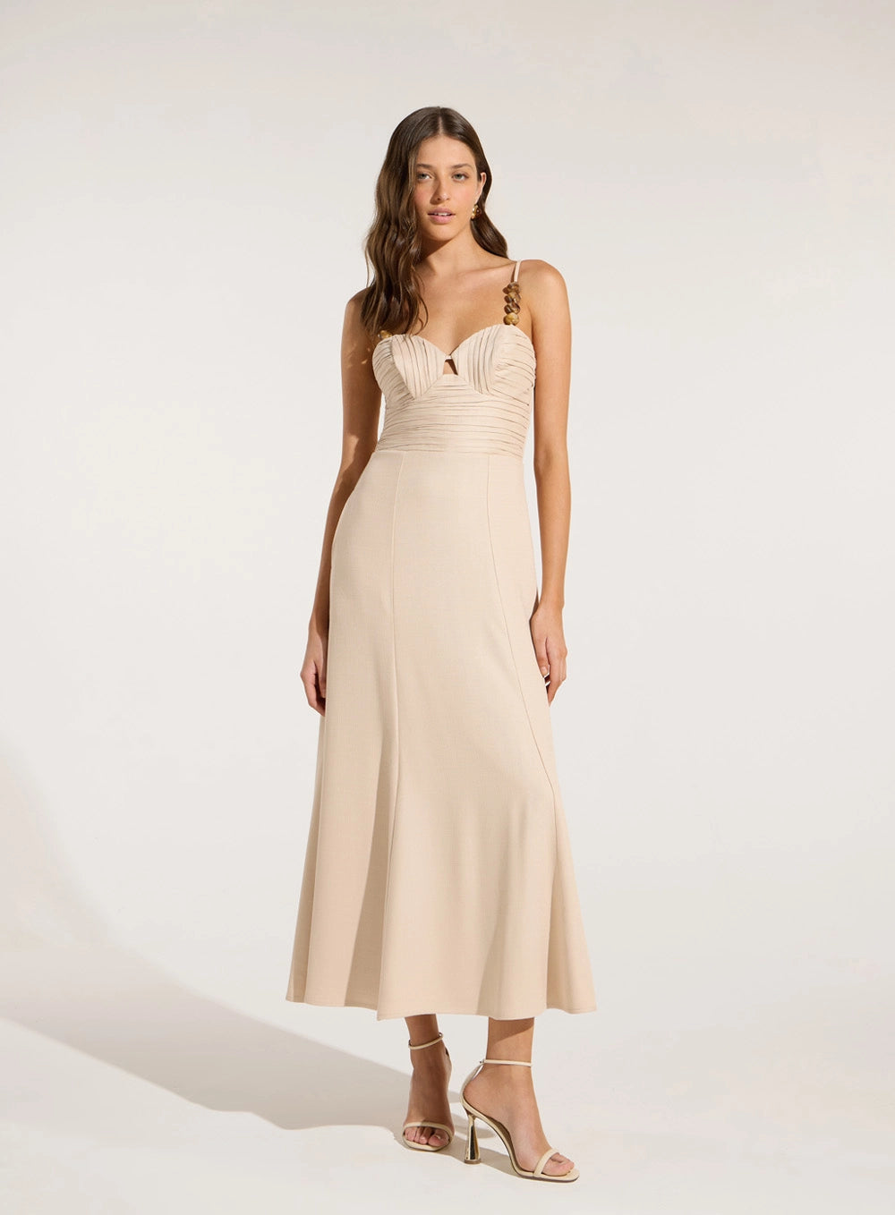 VESTIDO MIDI DRAPEADO SKAZI