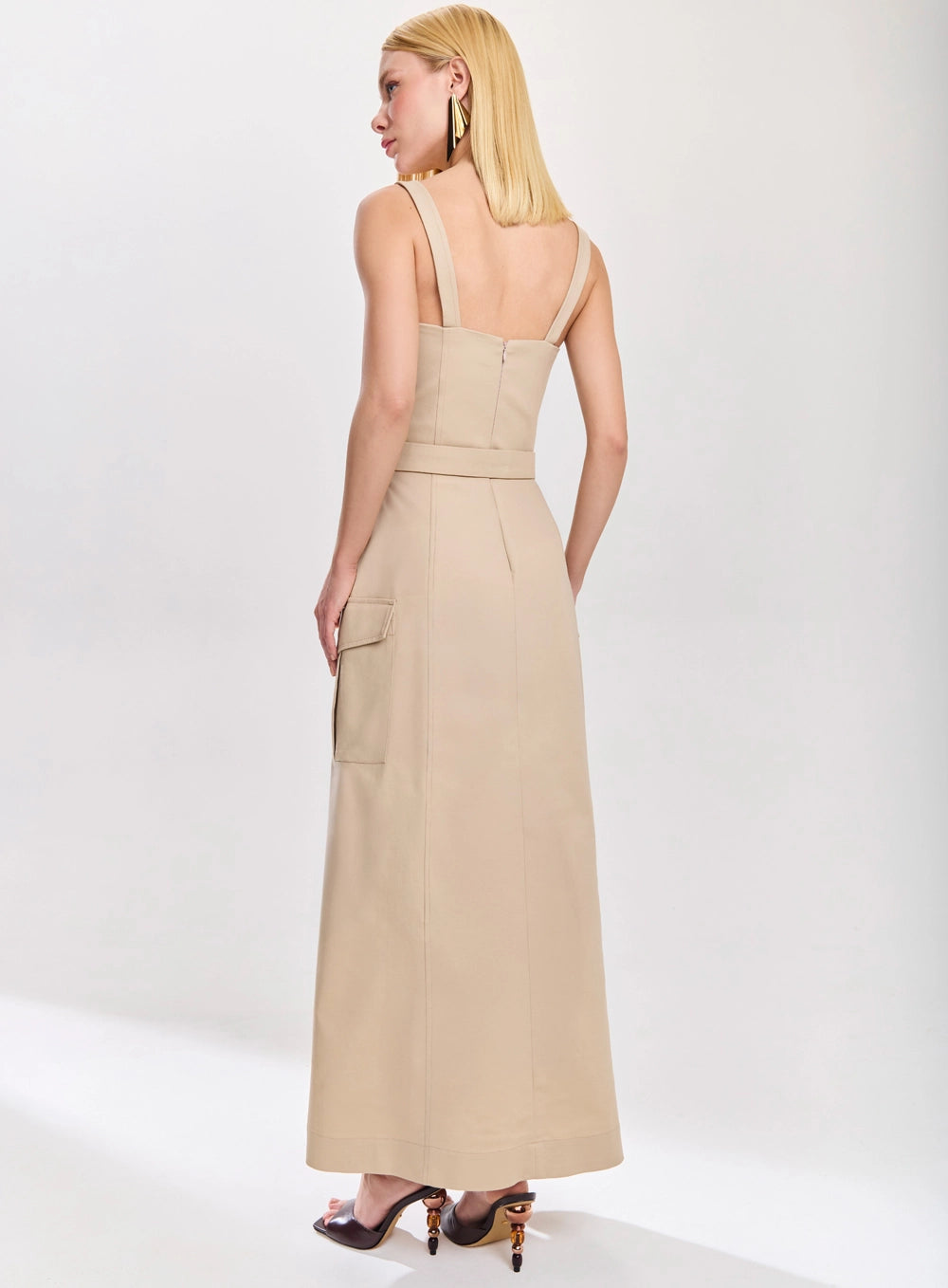 VESTIDO MIDI CARGO COM CINTO TUFI DUEK