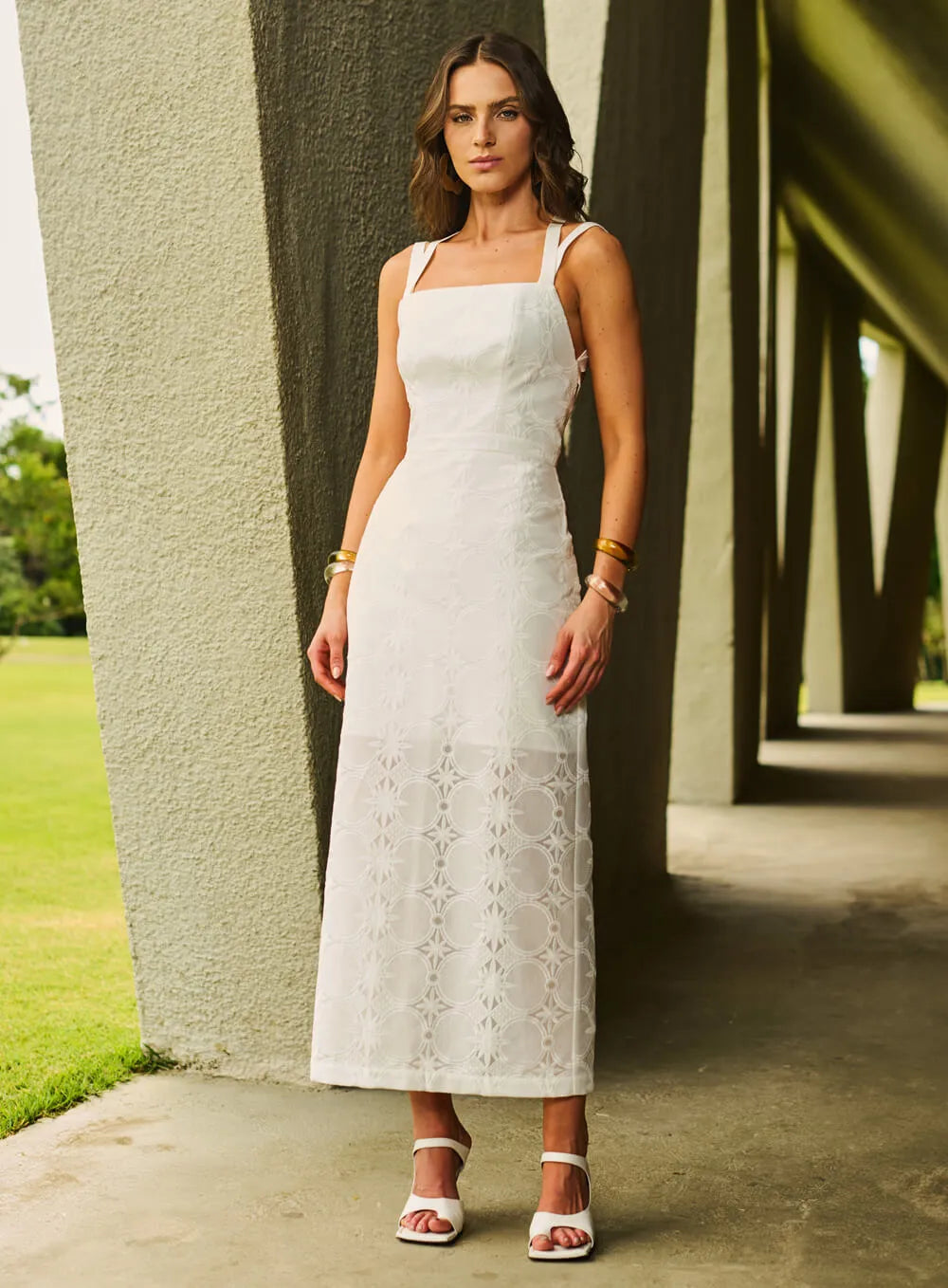 VESTIDO MIDI CHIFFON CIRCULOS  TUFI DUEK