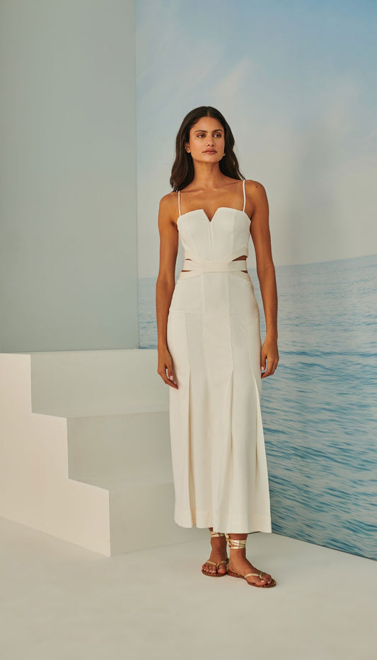 VESTIDO MIDI Y LINEM TUFI DUEK