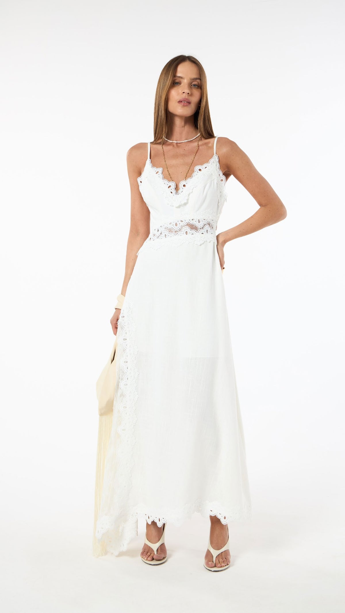 VESTIDO MIDI DET RENDA SKAZI