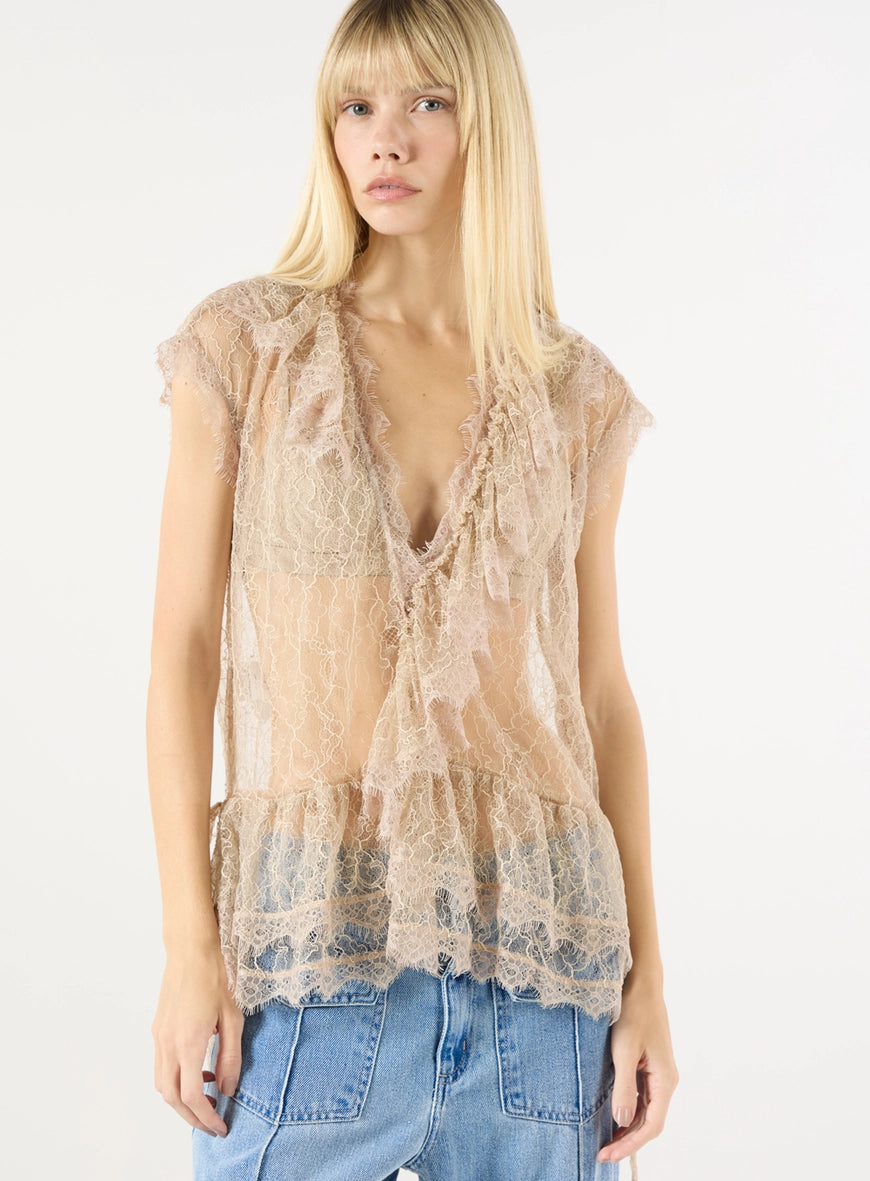 BLUSA RENDA BEGE PAPER SKAZI