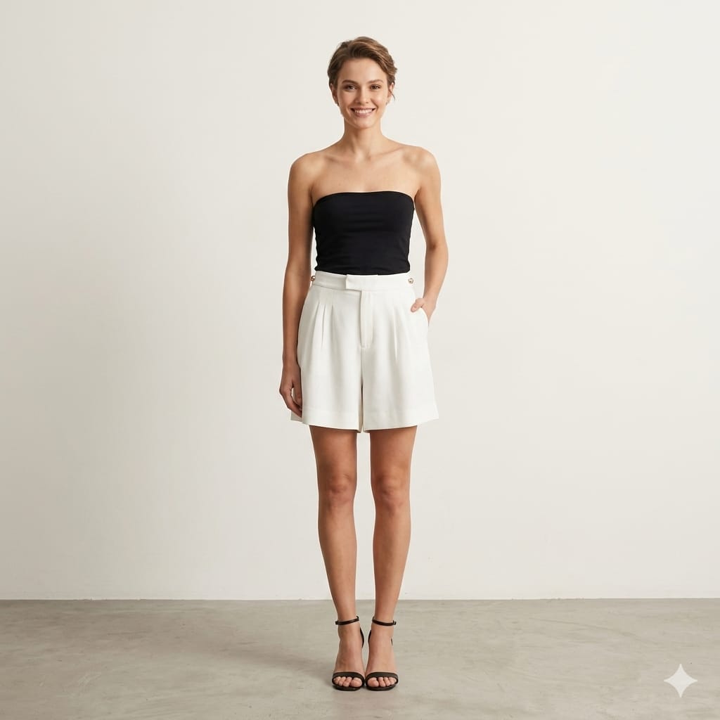 SHORT ALFAIATARIA ENFEITE CIRVO CÓS CAOS
