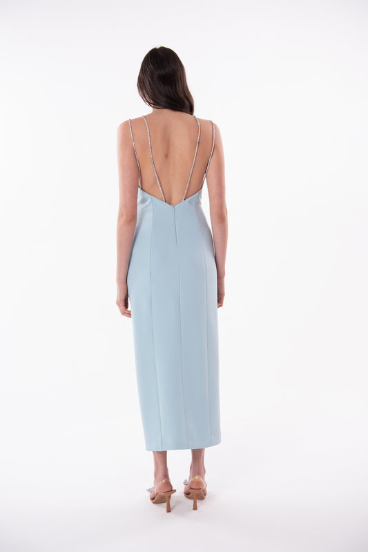 VESTIDO MIDI COM CRISTAL TD