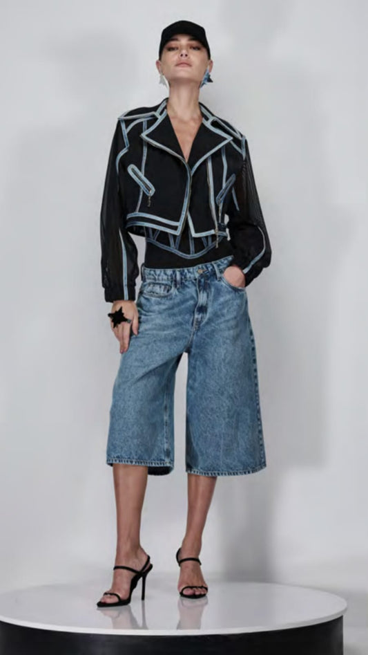 BERMUDA JEANS WIDE CAOS