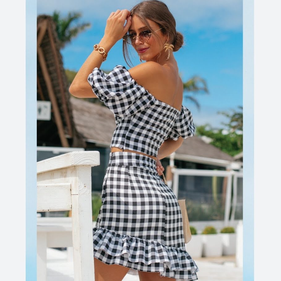CONJUNTO SAIA BABADO  ANNE FERNANDES