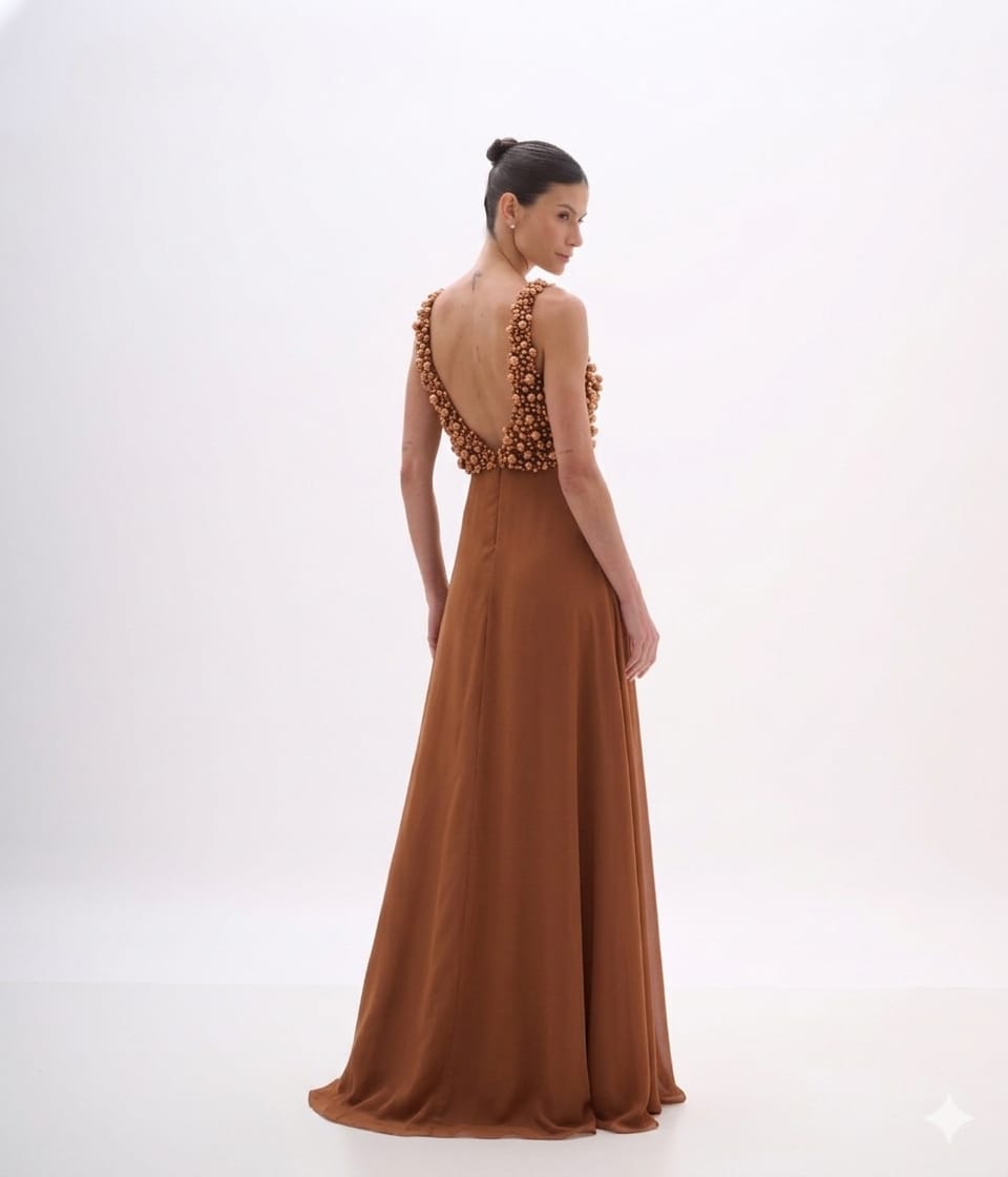 VESTIDO TRUFA PEROLAS ARTE SACRA