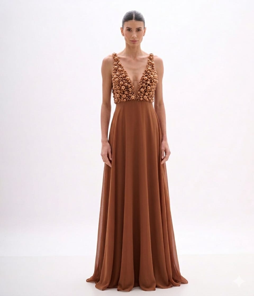VESTIDO TRUFA PEROLAS ARTE SACRA
