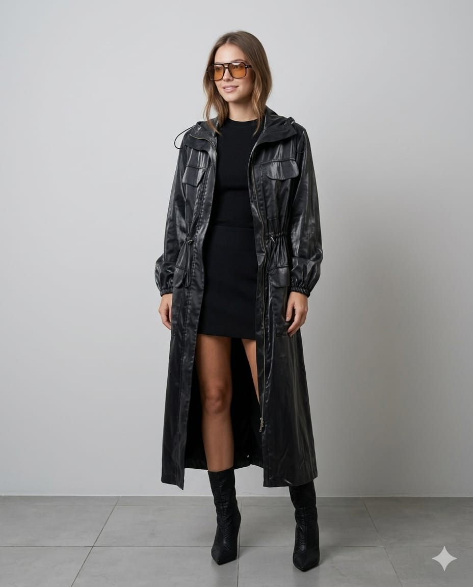 TRENCH COAT RAYON GRAFITE CAOS