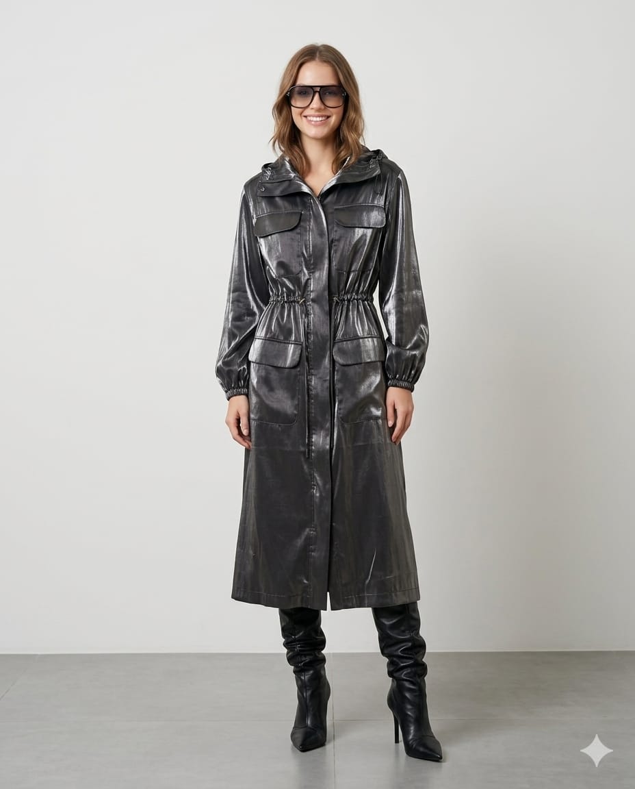 TRENCH COAT RAYON GRAFITE CAOS