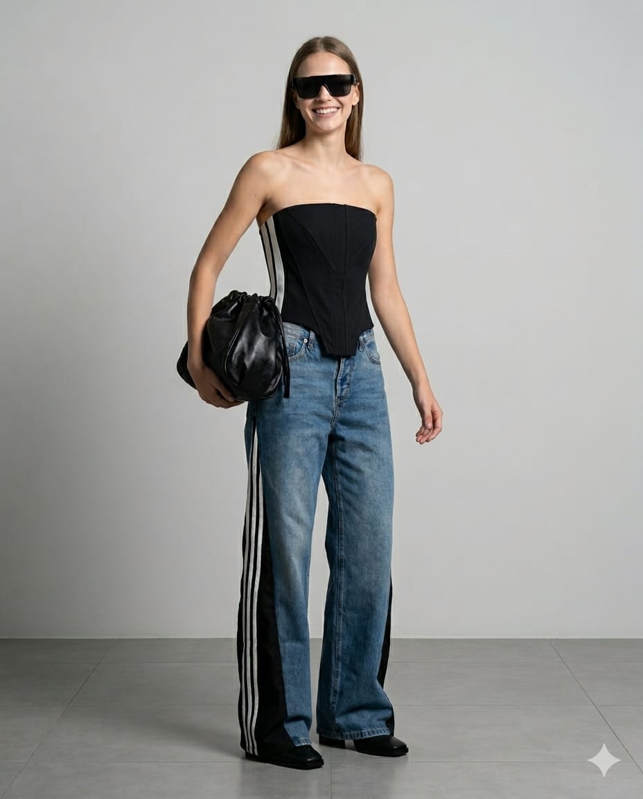 CALÇA ABERTA LATERAL JEANS CAOS