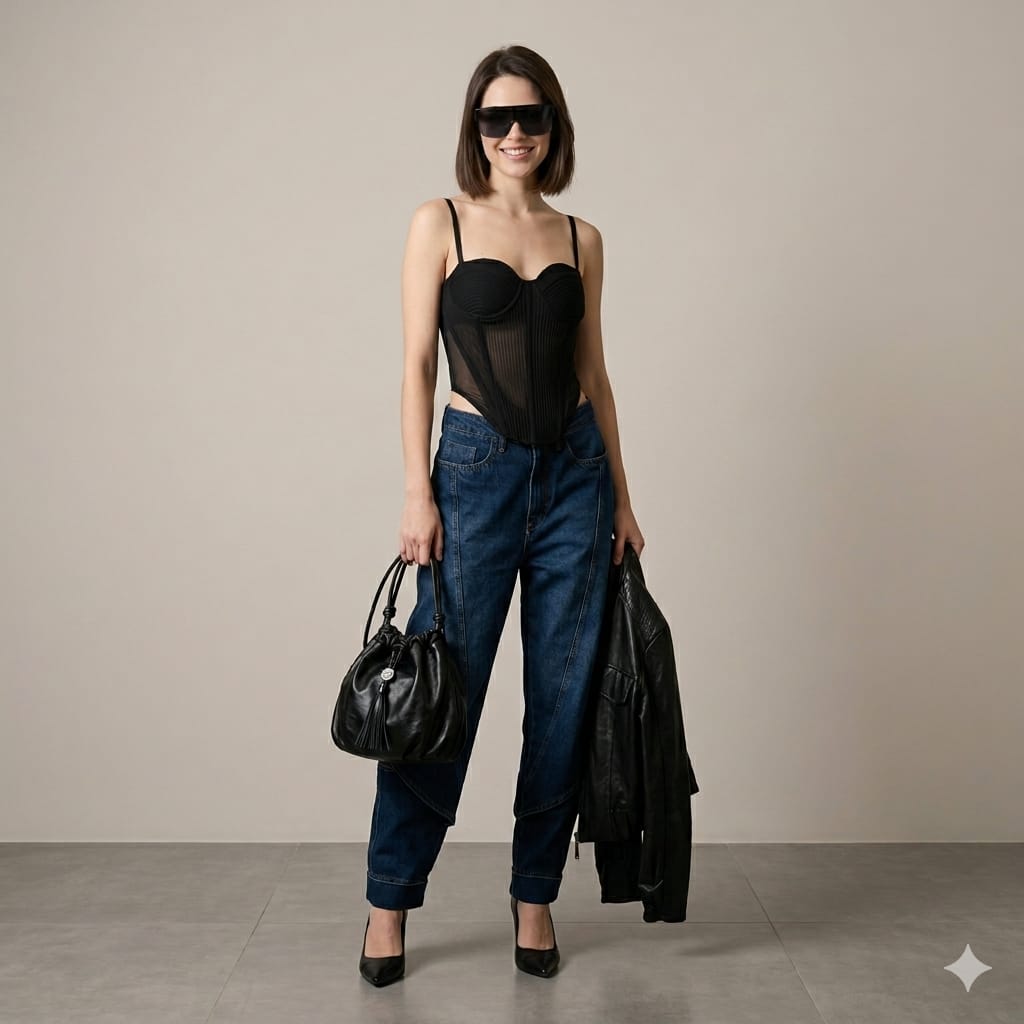 CORSELET TULE COM BOJO CAOS