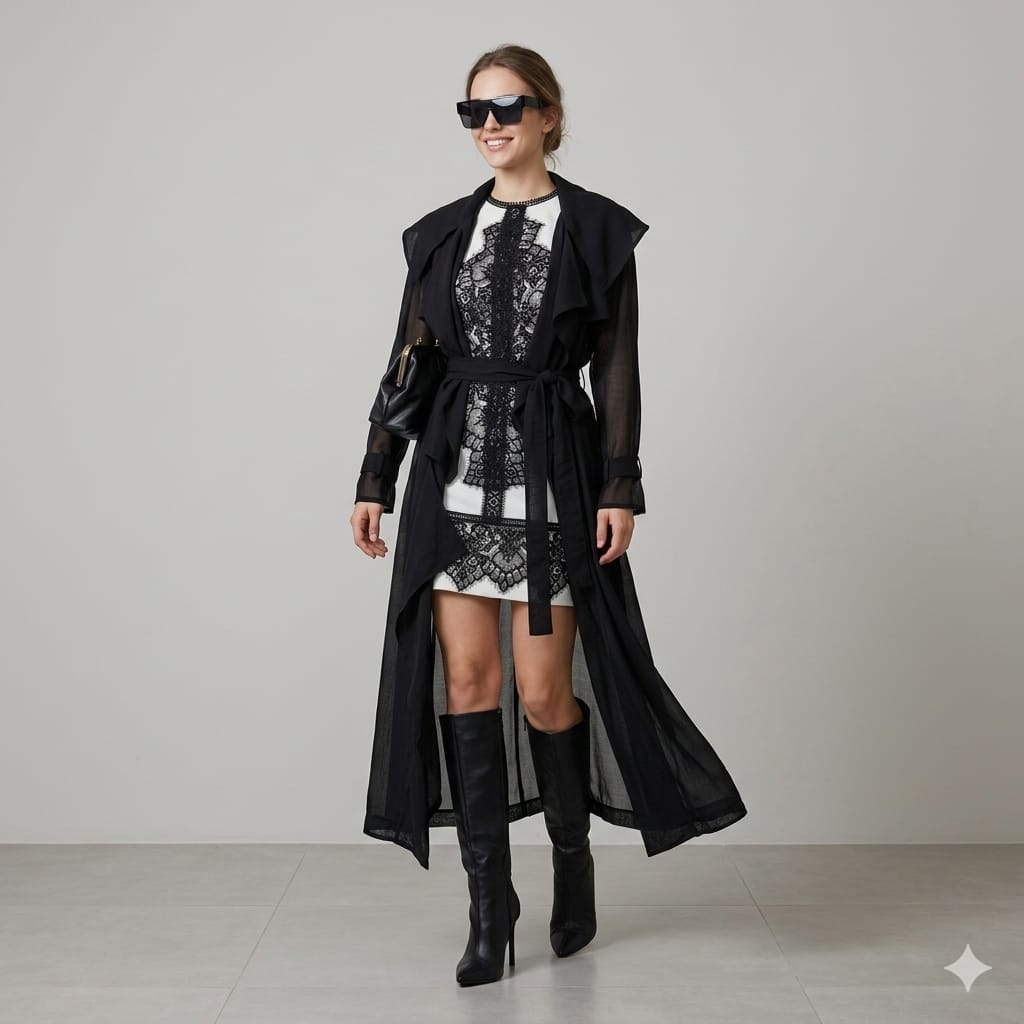 VESTIDO CURTO APLICACAO RENDA SKAZI