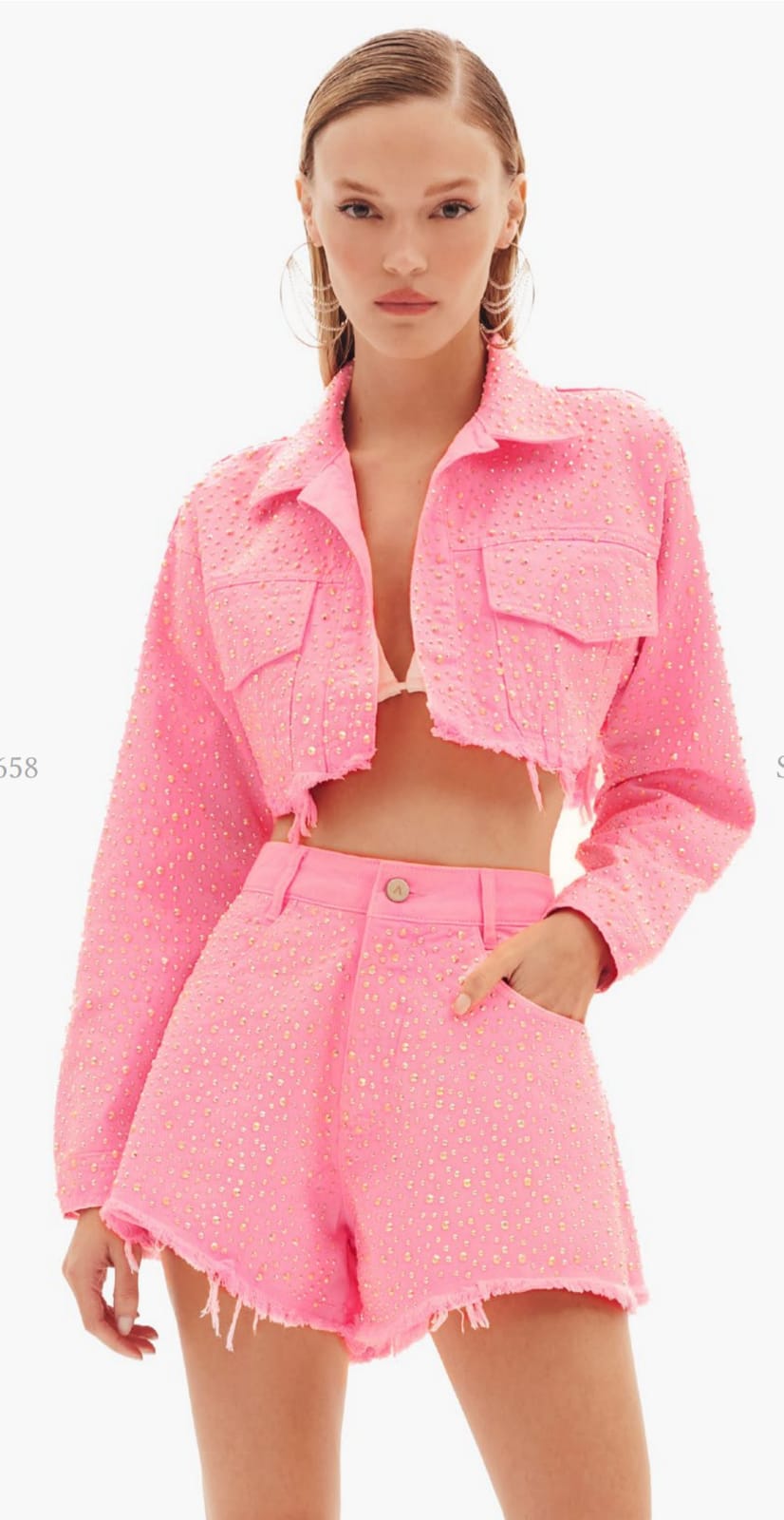 CONJUNTO JAQUETA E SHORT LAMINE